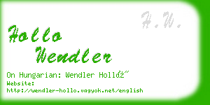 hollo wendler business card